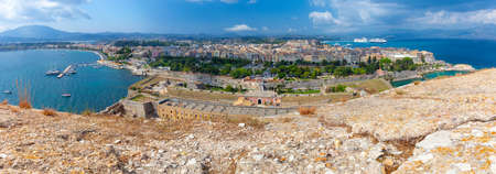 Kerkyra. Greece. Aerial panorama of the city on a sunny day.の写真素材