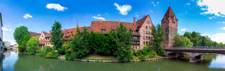 Historical part of the old town of Nuremberg, Franconia, Germany.の写真素材