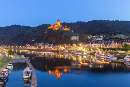 Old medieval stone fortress Reichsburg. Cochem, Germany.