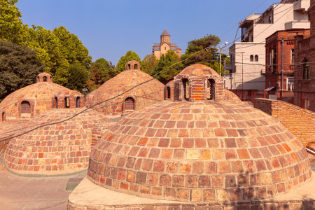 View of the historical old part of Tbilisi on a sunny day.