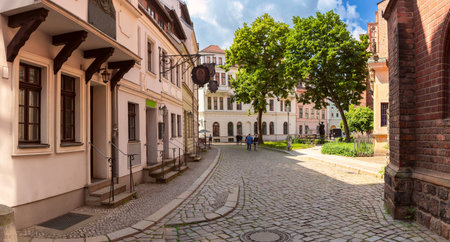 The old historical quarter of Berlin Nikolaivirtel on a sunny day.