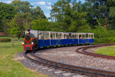 Park railway Maltanka in the city Poznan.のeditorial素材