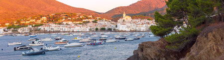 Panoramic view of Cadaques, Catalonia, Spainの写真素材