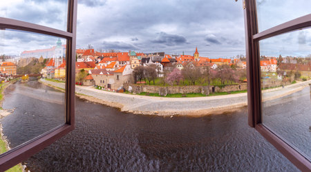 Cesky Krumlov old town in Czech Republicの写真素材