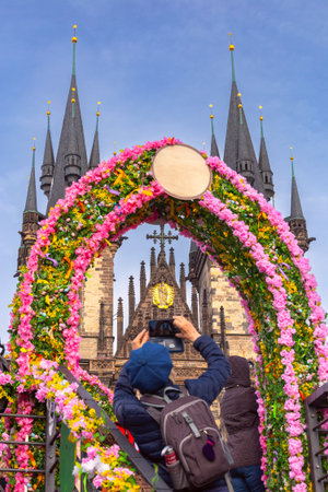Church of Our Lady before Tyn in Prague, Czech Republicの写真素材