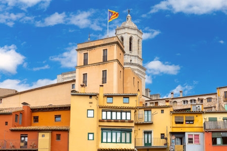 Colorful Houses on Onyar River, Girona, Spain