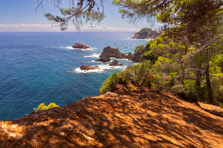 Rocky coastline in Tossa de Mar, Spain
