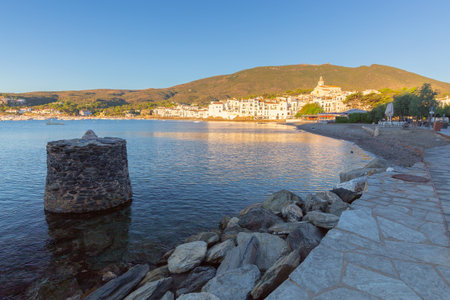 Seafront promenade in Cadaques, Cadaques, Spainの写真素材