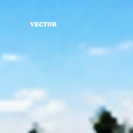 Meadow under blue sky with clouds - Vector backgroundのイラスト素材