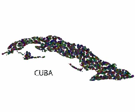 Concept map of Cuba, vector design Illustration.のイラスト素材