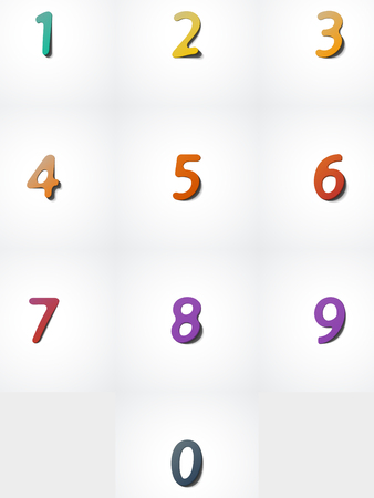 Numbers set, web icon on white backgroundのイラスト素材