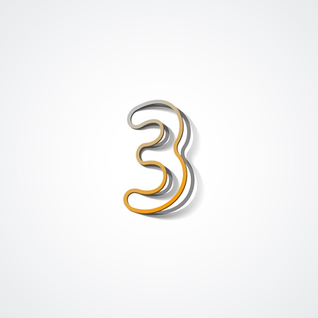 Web icon  illustration, number collection - 3のイラスト素材