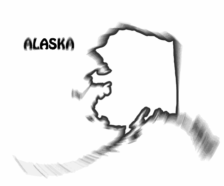 Concept map of  Alaska, vector design Illustration.のイラスト素材