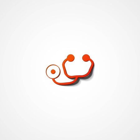 Stethoscope web icon on white backgroundのイラスト素材