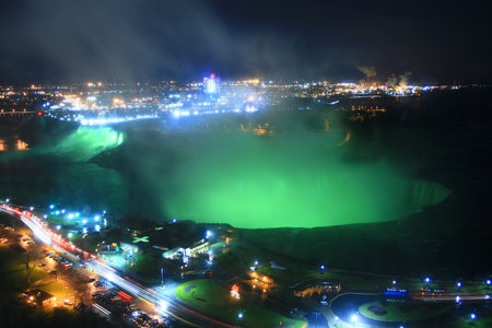 Niagara Falls Glows at Night.の写真素材