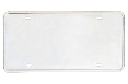 Blanked vehicle license plateの写真素材