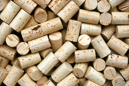 Collection of wine bottle corks for making wineの写真素材