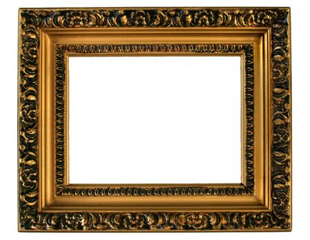 Gilded gold picture frame ready for your insertion.の写真素材