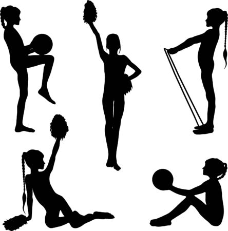 sport fitness teen gymnastics healthのイラスト素材