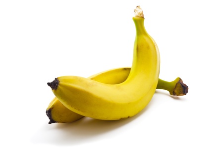 appetizing ripe bananas isolated on white backgroundの写真素材