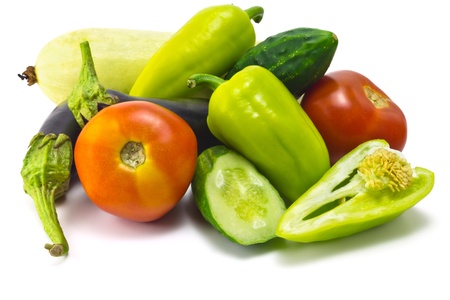 collection of vegetables isolated on white backgroundの写真素材