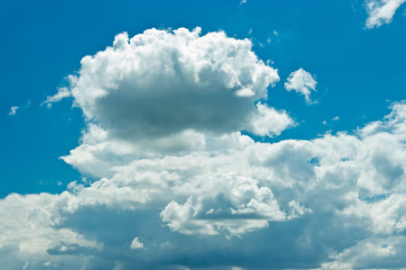 summer blue sky and white clouds curly