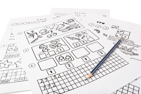 training manuals on mathematics for preschool children and primary schoolの写真素材