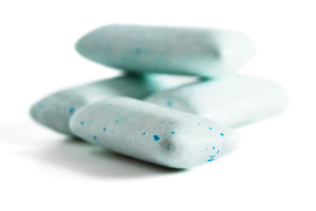 A small group of pads chewing gum isolated on white backgroundの写真素材