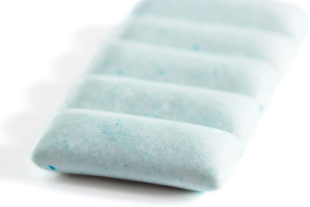 A small group of pads chewing gum isolated on white backgroundの写真素材