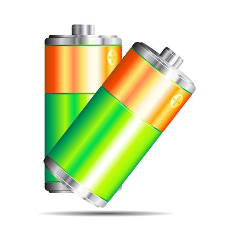 Batteries on a white background.のイラスト素材