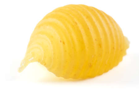 Pasta shells one two three isolated on white backgroundの写真素材