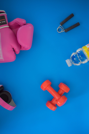 sport equipment background. Sport accessoriesの写真素材