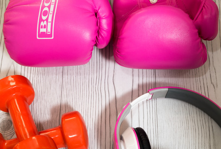 sport equipment background. Sport accessoriesの写真素材