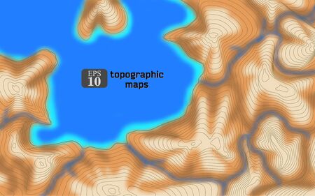Topographic map background concept. Abstract vector illustrationのイラスト素材