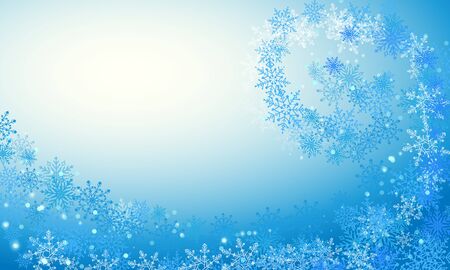 Snowstorm on transparent background. Abstract bright white shimmer glowing snowflakes. Christmas vector illustration.のイラスト素材