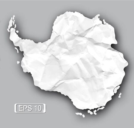 Continent of Antarctica. Contour card background with texture of crumpled paper. Vector illustration. EPS 10のイラスト素材