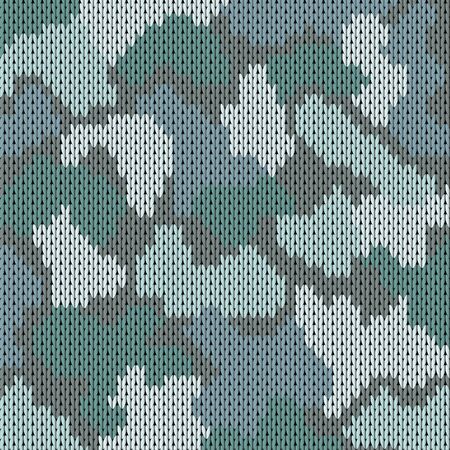 Colorful military decorative camouflage. Knitting khaki pattern. Vector illustrationのイラスト素材