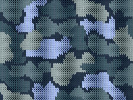 Military winter decorative knitting camouflage. Khaki pattern. Vector illustrationのイラスト素材
