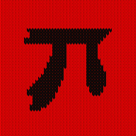 Symbol isolated on red kniteed background. Greek alphabet elementのイラスト素材