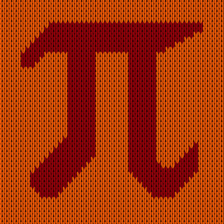 Pi symbol isolated on kniteed background. Greek alphabet icon. World pi dayのイラスト素材