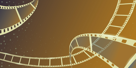 Film strip roll vector cinema background. Creative vector illustration of old film strip frame.のイラスト素材