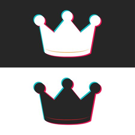 Crown icon. Internet sign crown in modern flat style isolated on background. Multicolored symbol for web site, interface design, logo, app, UI, media application. Social media information symbol. EPSのイラスト素材