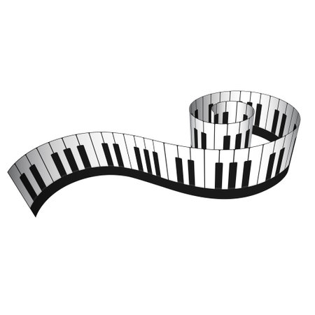3D piano keyboard in isometric style. Realistic piano keys. Musical instrument keyboard. Vector illustration template for music festival. Art design element for advertisement, brochure, poster, flyerのイラスト素材
