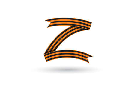 Letter Z from the george ribbon color. For the victory. Russian Z Military Symbol. Russian Armed Forces Z mark is a new Russian trend of the dictatorial regime. Russian slogan 2022. Z it's Zombieのイラスト素材