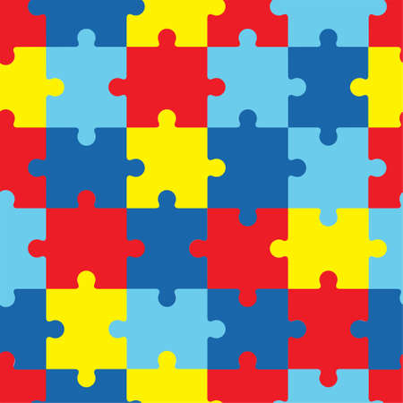 World autism awareness day. April 2. colorful puzzles. Medical vector illustration texture. Symbol of autism. flat style. EPS10.のイラスト素材