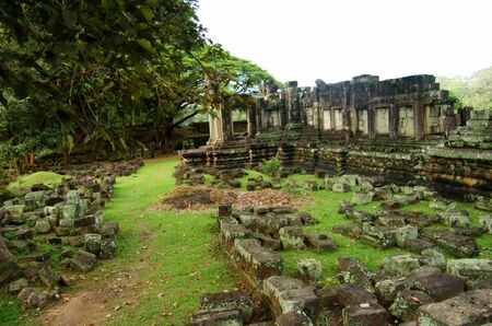 A Ruin at Ta Prohm, a temple at Angkorの写真素材