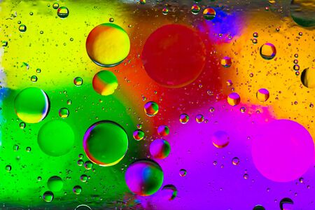 Colorful  pastel artistic image of oil drop on water for modern and creation design background.の写真素材