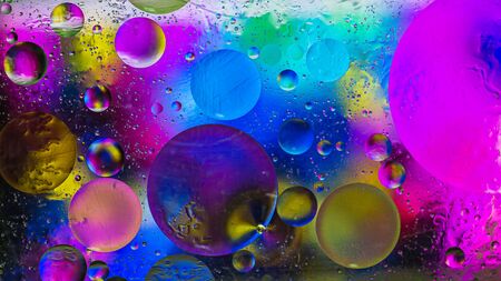 Colorful  pastel artistic image of oil drop on water for modern and creation design background.の写真素材