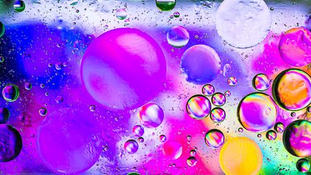 Colorful  pastel artistic image of oil drop on water for modern and creation design background.の写真素材