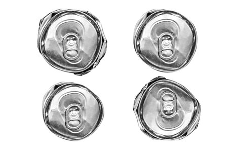 recycle aluminum  metal to crushed and  scrap waste, image for recycle concept.
